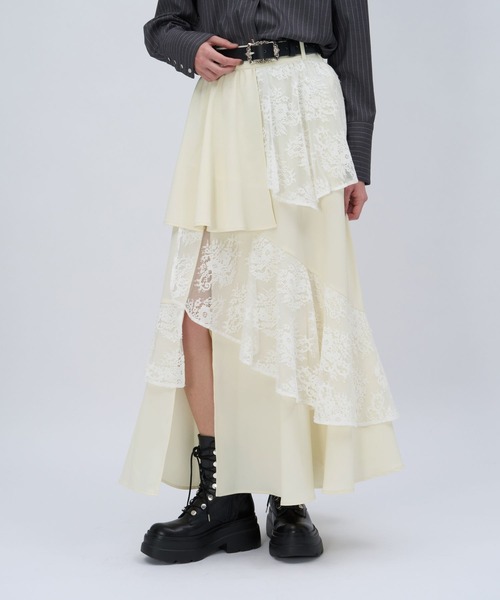 HARE(ハレ)の「フリルレーススリットスカート(HARE)(スカート・レディース・ホワイト/ブルー/ブラック・FREE)」の12枚目の写真