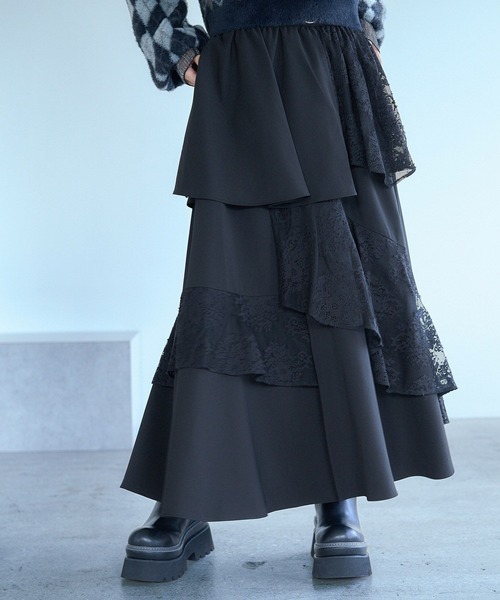 HARE(ハレ)の「フリルレーススリットスカート(HARE)(スカート・レディース・ホワイト/ブルー/ブラック・FREE)」の16枚目の写真