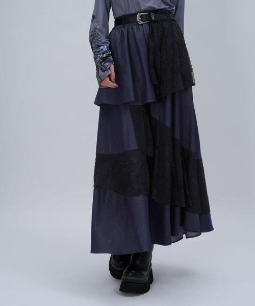 HARE(ハレ)の「フリルレーススリットスカート(HARE)(スカート・レディース・ホワイト/ブルー/ブラック・FREE)」の18枚目の写真