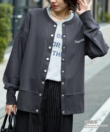 PEANUTS（ピーナッツ）の「【PEANUTS / SNOOPY】別注 ピーナッツ スヌーピー 刺繍プリント スウェットカーディガン（カーディガン/ボレロ）」