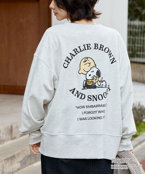 PEANUTS(ピーナッツ)の「【PEANUTS / SNOOPY】別注 ピーナッツ スヌーピー 刺繍プリント スウェットカーディガン(カーディガン/ボレロ・レディース・グレー系/ブラック系/スミクロ/オートミール・L/M)」の22枚目の写真