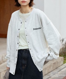 PEANUTS（ピーナッツ）の「【PEANUTS / SNOOPY】別注 ピーナッツ スヌーピー 刺繍プリント スウェットカーディガン（カーディガン/ボレロ）」