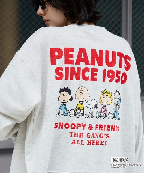 PEANUTS(ピーナッツ)の「【PEANUTS / SNOOPY】別注 ピーナッツ スヌーピー 刺繍プリント スウェットカーディガン(カーディガン/ボレロ・レディース・グレー系/ブラック系/スミクロ/オートミール・L/M)」の11枚目の写真