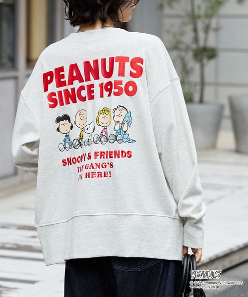 PEANUTS(ピーナッツ)の「【PEANUTS / SNOOPY】別注 ピーナッツ スヌーピー 刺繍プリント スウェットカーディガン(カーディガン/ボレロ・レディース・グレー系/ブラック系/スミクロ/オートミール・L/M)」の14枚目の写真
