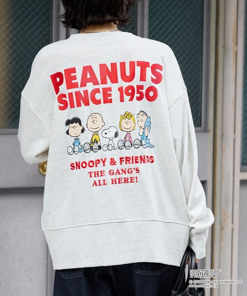 PEANUTS(ピーナッツ)の「【PEANUTS / SNOOPY】別注 ピーナッツ スヌーピー 刺繍プリント スウェットカーディガン(カーディガン/ボレロ・レディース・グレー系/ブラック系/スミクロ/オートミール・L/M)」の16枚目の写真
