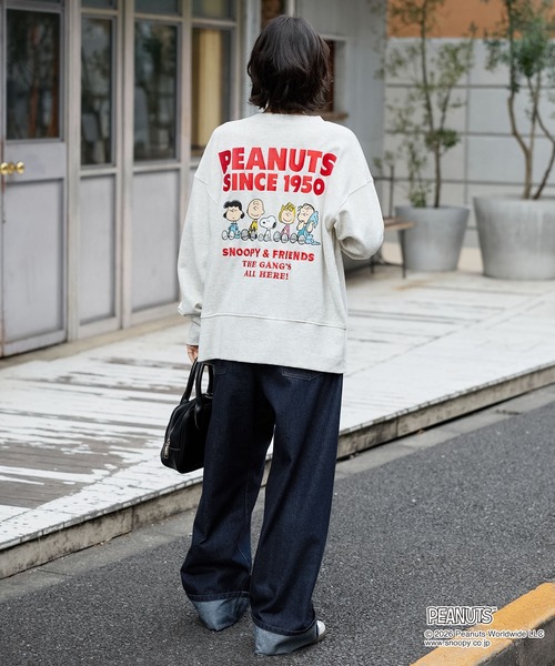 PEANUTS(ピーナッツ)の「【PEANUTS / SNOOPY】別注 ピーナッツ スヌーピー 刺繍プリント スウェットカーディガン(カーディガン/ボレロ・レディース・グレー系/ブラック系/スミクロ/オートミール・L/M)」の19枚目の写真