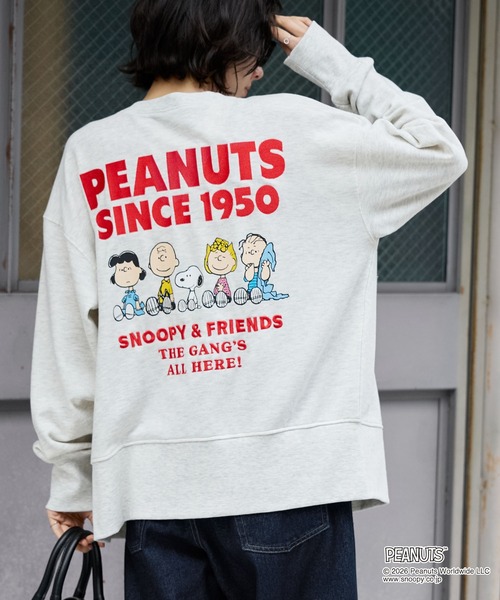 PEANUTS(ピーナッツ)の「【PEANUTS / SNOOPY】別注 ピーナッツ スヌーピー 刺繍プリント スウェットカーディガン(カーディガン/ボレロ・レディース・グレー系/ブラック系/スミクロ/オートミール・L/M)」の20枚目の写真