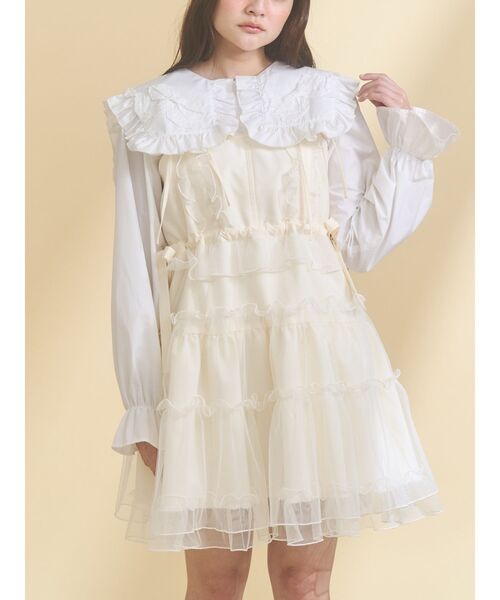 セール】チュールドロストミニキャミワンピース（ワンピース）｜merry