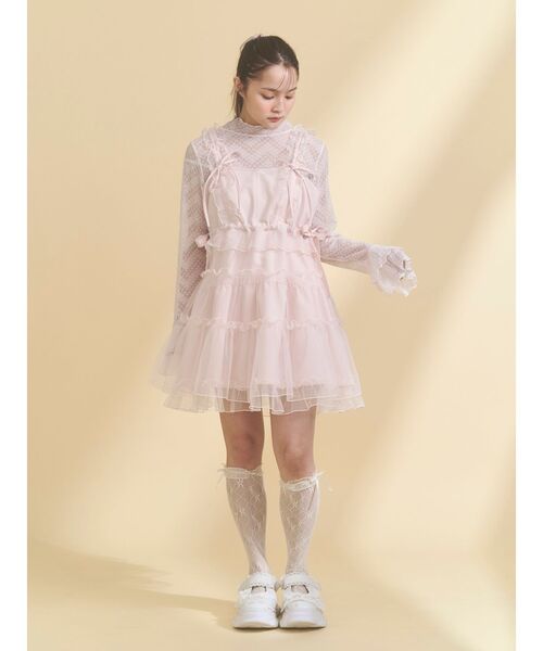 セール】チュールドロストミニキャミワンピース（ワンピース）｜merry