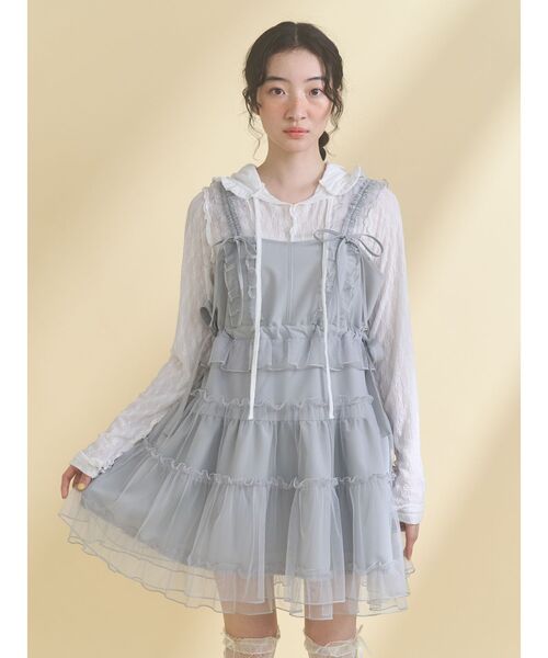セール】チュールドロストミニキャミワンピース（ワンピース）｜merry