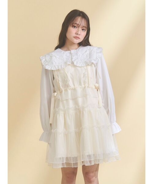 セール】チュールドロストミニキャミワンピース（ワンピース）｜merry