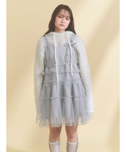 セール】チュールドロストミニキャミワンピース（ワンピース）｜merry