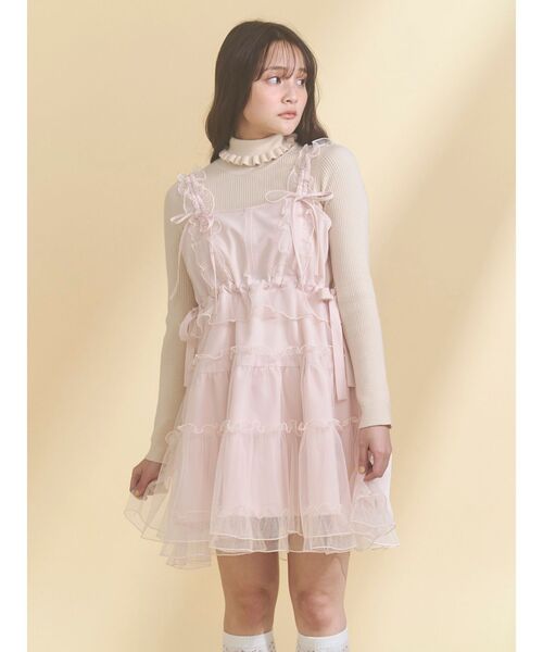 merry jenny(メリージェニー)の「チュールドロストミニキャミワンピース(ワンピース・レディース・アイボリー/ブルー/ピンク・FREE)」の14枚目の写真