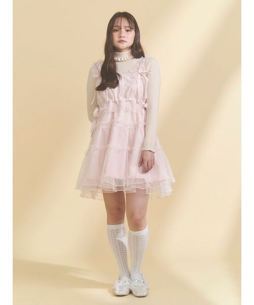 merry jenny(メリージェニー)の「チュールドロストミニキャミワンピース(ワンピース・レディース・アイボリー/ブルー/ピンク・FREE)」の16枚目の写真