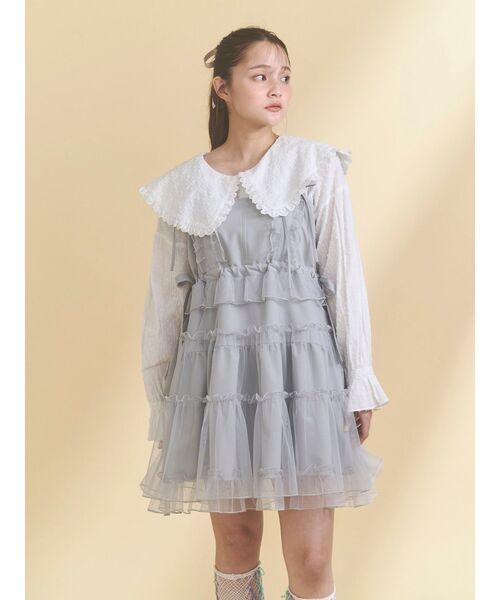 merry jenny(メリージェニー)の「チュールドロストミニキャミワンピース(ワンピース・レディース・アイボリー/ブルー/ピンク・FREE)」の19枚目の写真