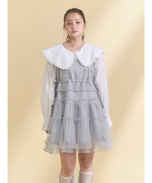 merry jenny(メリージェニー)の「チュールドロストミニキャミワンピース(ワンピース・レディース・アイボリー/ブルー/ピンク・FREE)」の20枚目の写真