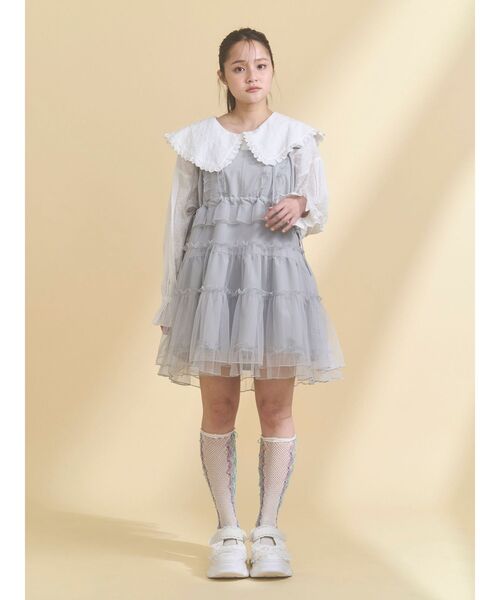 merry jenny(メリージェニー)の「チュールドロストミニキャミワンピース(ワンピース・レディース・アイボリー/ブルー/ピンク・FREE)」の21枚目の写真