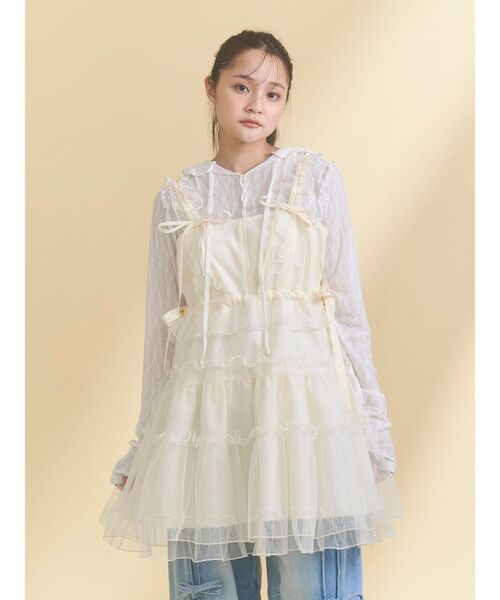 merry jenny(メリージェニー)の「チュールドロストミニキャミワンピース(ワンピース・レディース・アイボリー/ブルー/ピンク・FREE)」の22枚目の写真