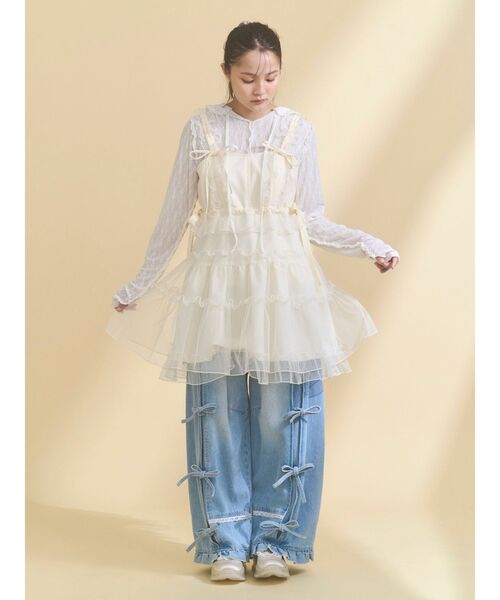 merry jenny（メリージェニー）の「チュールドロストミニキャミワンピース（ワンピース・レディース・アイボリー/ブルー/ピンク・FREE）」の18枚目の写真