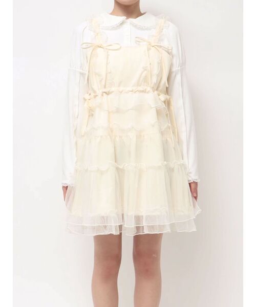 merry jenny(メリージェニー)の「チュールドロストミニキャミワンピース(ワンピース・レディース・アイボリー/ブルー/ピンク・FREE)」の5枚目の写真