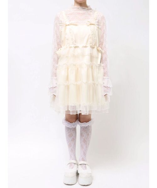 merry jenny(メリージェニー)の「チュールドロストミニキャミワンピース(ワンピース・レディース・アイボリー/ブルー/ピンク・FREE)」の6枚目の写真