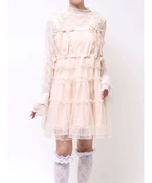 merry jenny(メリージェニー)の「チュールドロストミニキャミワンピース(ワンピース・レディース・アイボリー/ブルー/ピンク・FREE)」の10枚目の写真