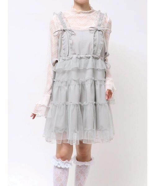 merry jenny(メリージェニー)の「チュールドロストミニキャミワンピース(ワンピース・レディース・アイボリー/ブルー/ピンク・FREE)」の11枚目の写真