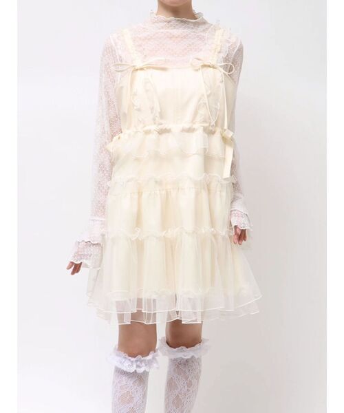 merry jenny(メリージェニー)の「チュールドロストミニキャミワンピース(ワンピース・レディース・アイボリー/ブルー/ピンク・FREE)」の12枚目の写真