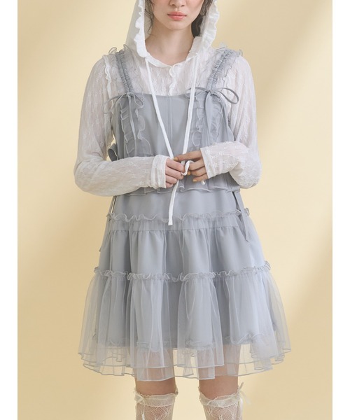 セール】チュールドロストミニキャミワンピース（ワンピース）｜merry
