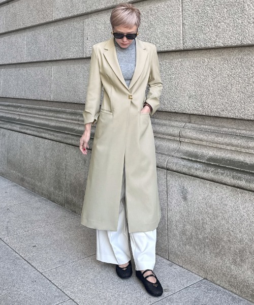 JENNE（ジェンヌ）の「シャープロングジャケット（接触冷感・防シワ）（その他トップス・レディース・ネイビー/ライトベージュ・SMALL/MEDIUM/LARGE）」の4枚目の写真