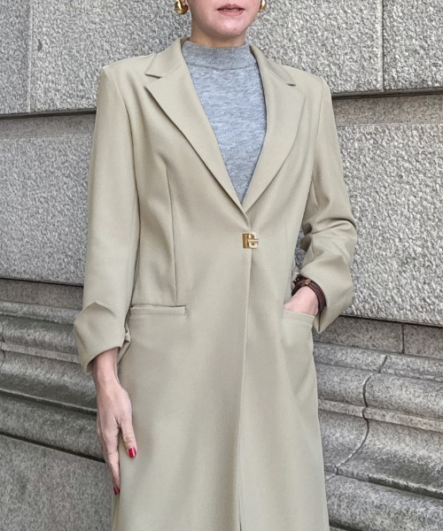 JENNE（ジェンヌ）の「シャープロングジャケット（接触冷感・防シワ）（その他トップス・レディース・ネイビー/ライトベージュ・SMALL/MEDIUM/LARGE）」の11枚目の写真