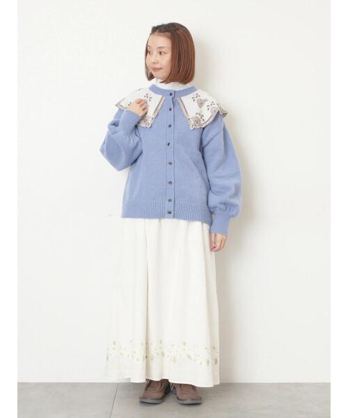Samansa Mos2(サマンサ モスモス)の「レース貼り前後2WAYニット(カーディガン/ボレロ・レディース・チャコールグレー/ブルー/ベージュ・F)」の10枚目の写真