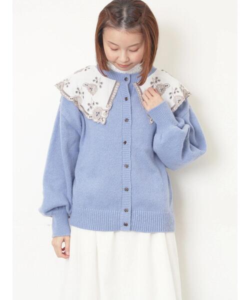 Samansa Mos2(サマンサ モスモス)の「レース貼り前後2WAYニット(カーディガン/ボレロ・レディース・チャコールグレー/ブルー/ベージュ・F)」の20枚目の写真