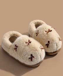 LA VORAGINE（ラ ヴォラジネ）の「温かリボンファースリッパ（ルームシューズ/スリッパ）」