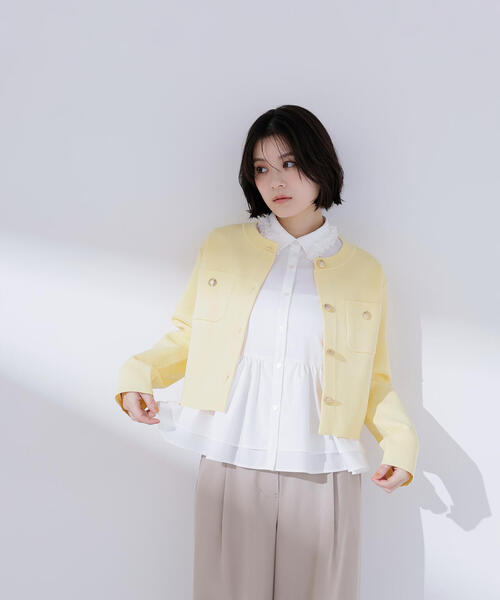 NATURAL BEAUTY BASIC（ナチュラルビューティーベーシック）の「◇フリルカラーシャツ（シャツ/ブラウス・レディース・ベージュ/オフホワイト/ブルー・SMALL/MEDIUM）」の11枚目の写真