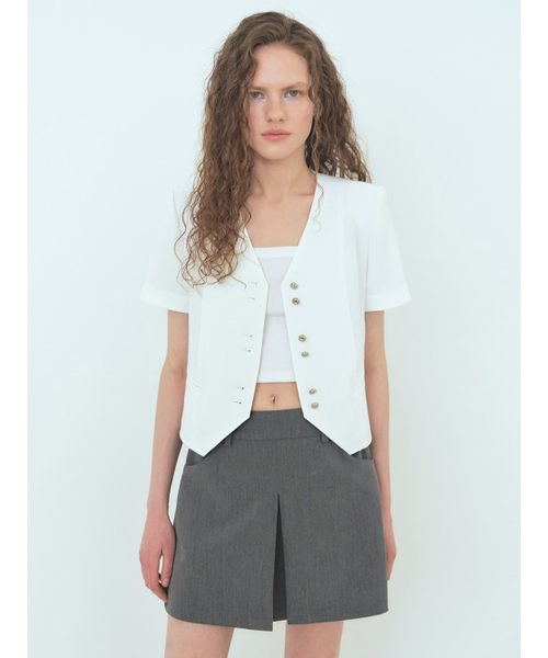 ETMON(エトモン)の「Double Button Tweed Jacket, White(その他アウター・レディース・その他・S/M)」の4枚目の写真