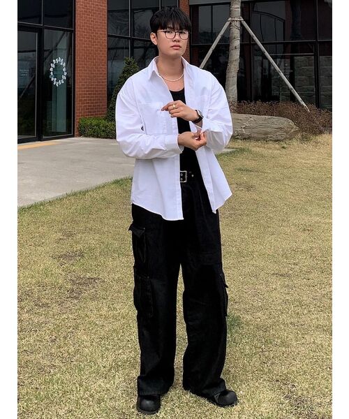 INEXCIS(イネクシス)の「ノンフェイドワイドカーゴパンツ (ブラック)(デニムパンツ・メンズ・その他・SMALL/MEDIUM/LARGE)」の4枚目の写真