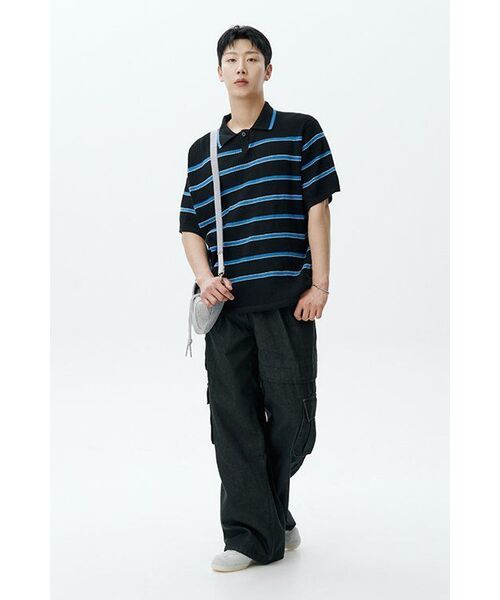 INEXCIS(イネクシス)の「ノンフェイドワイドカーゴパンツ (ブラック)(デニムパンツ・メンズ・その他・SMALL/MEDIUM/LARGE)」の5枚目の写真