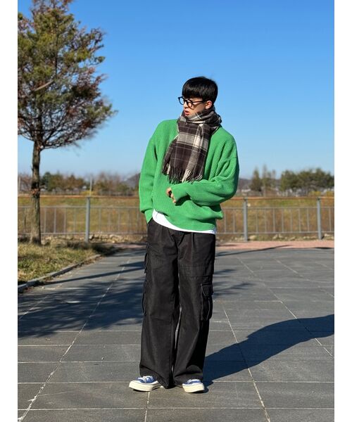 INEXCIS(イネクシス)の「ノンフェイドワイドカーゴパンツ (ブラック)(デニムパンツ・メンズ・その他・SMALL/MEDIUM/LARGE)」の9枚目の写真
