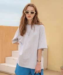 A3414 Boyfriend T-shirt_Melange white