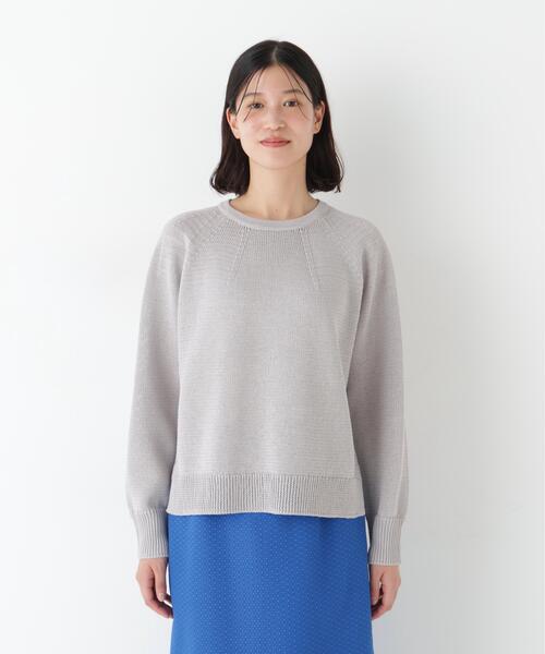 human woman（ヒューマンウーマン）の「◆【ウォッシャブル】ギマコットン求心プルオーバー（ニット/セーター・レディース・グレー/レッド/グリーン/ブルー系その他3・MEDIUM）」の8枚目の写真