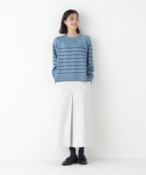 human woman（ヒューマンウーマン）の「◆【ウォッシャブル】ギマコットン求心プルオーバー（ニット/セーター・レディース・グレー/レッド/グリーン/ブルー系その他3・MEDIUM）」の21枚目の写真
