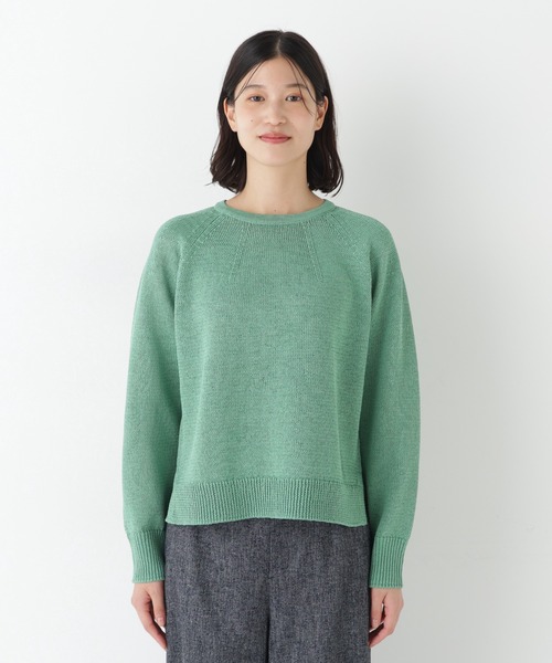 human woman（ヒューマンウーマン）の「◆【ウォッシャブル】ギマコットン求心プルオーバー（ニット/セーター・レディース・グレー/レッド/グリーン/ブルー系その他3・MEDIUM）」の9枚目の写真