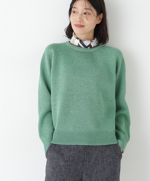 human woman（ヒューマンウーマン）の「◆【ウォッシャブル】ギマコットン求心プルオーバー（ニット/セーター・レディース・グレー/レッド/グリーン/ブルー系その他3・MEDIUM）」の10枚目の写真