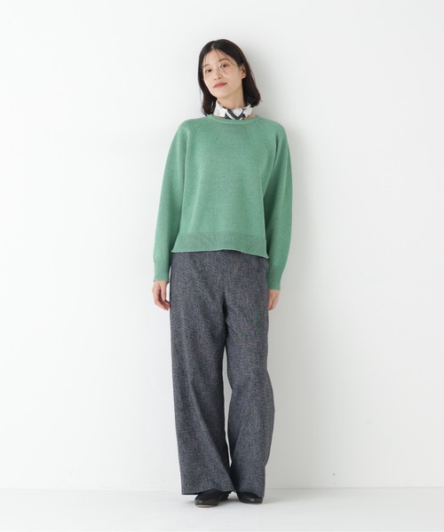 human woman（ヒューマンウーマン）の「◆【ウォッシャブル】ギマコットン求心プルオーバー（ニット/セーター・レディース・グレー/レッド/グリーン/ブルー系その他3・MEDIUM）」の11枚目の写真