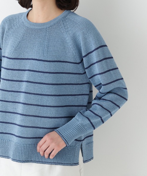 human woman（ヒューマンウーマン）の「◆【ウォッシャブル】ギマコットン求心プルオーバー（ニット/セーター・レディース・グレー/レッド/グリーン/ブルー系その他3・MEDIUM）」の13枚目の写真
