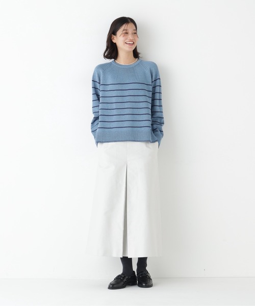 human woman（ヒューマンウーマン）の「◆【ウォッシャブル】ギマコットン求心プルオーバー（ニット/セーター・レディース・グレー/レッド/グリーン/ブルー系その他3・MEDIUM）」の18枚目の写真