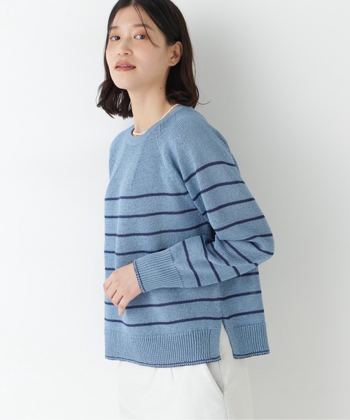 human woman（ヒューマンウーマン）の「◆【ウォッシャブル】ギマコットン求心プルオーバー（ニット/セーター・レディース・グレー/レッド/グリーン/ブルー系その他3・MEDIUM）」の19枚目の写真