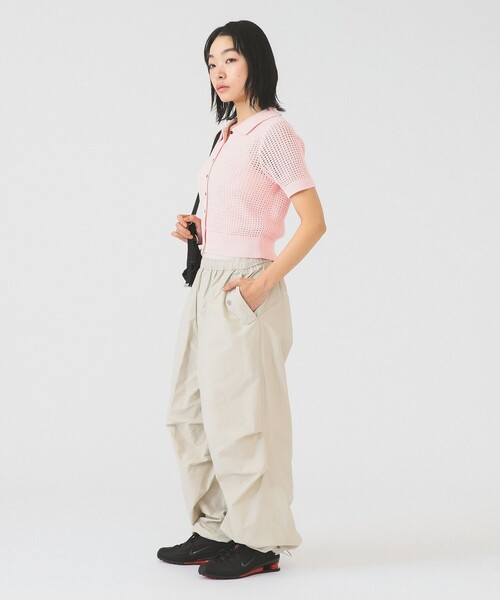 Ray BEAMS（レイビームス）の「ニータック パラシュート パンツ（その他パンツ・レディース・ホワイト系その他6/ブラック・0/1）」の4枚目の写真