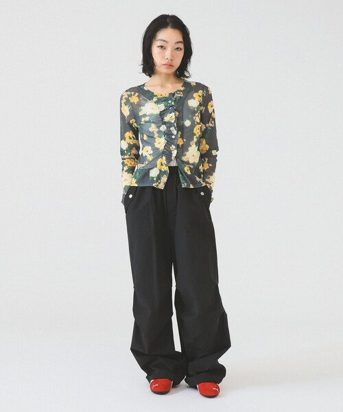 Ray BEAMS（レイビームス）の「ニータック パラシュート パンツ（その他パンツ・レディース・ホワイト系その他6/ブラック・0/1）」の7枚目の写真